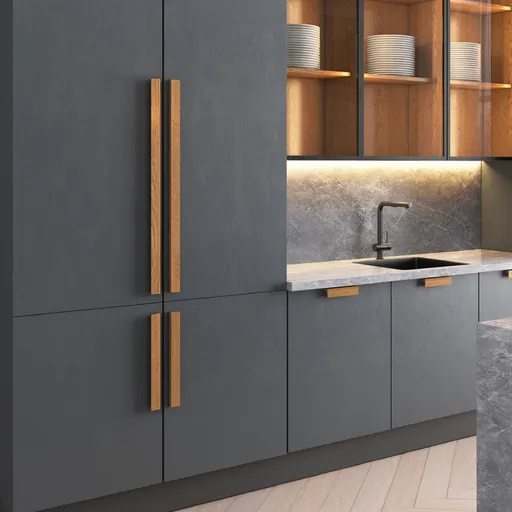 Flat rectangular beech cabinet knobs contemporary